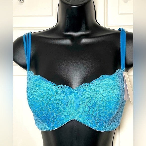 34DDD BRA BLUEWacoal B.tempt'd By Wacoal, Ciao Bella Balconette 953144 NWT - Picture 1 of 13